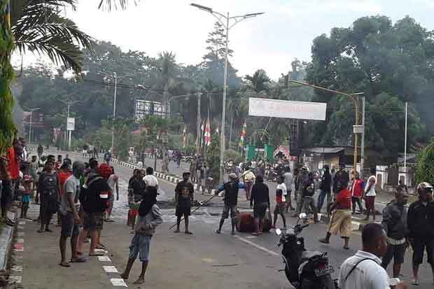Polda Papua Olah TKP...