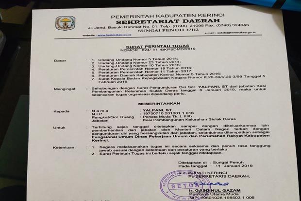 Sekda Kerinci Diduga...