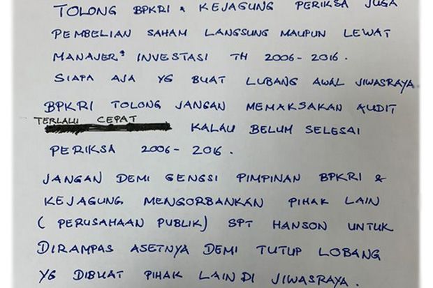 Beredar Surat dari Tersangka...