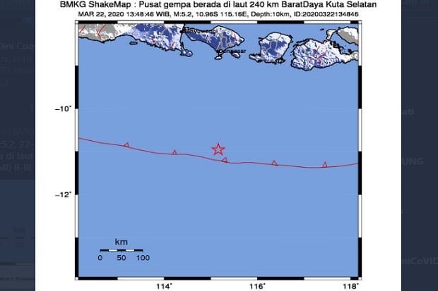 Gempa Bumi 5,2 SR Terjadi...
