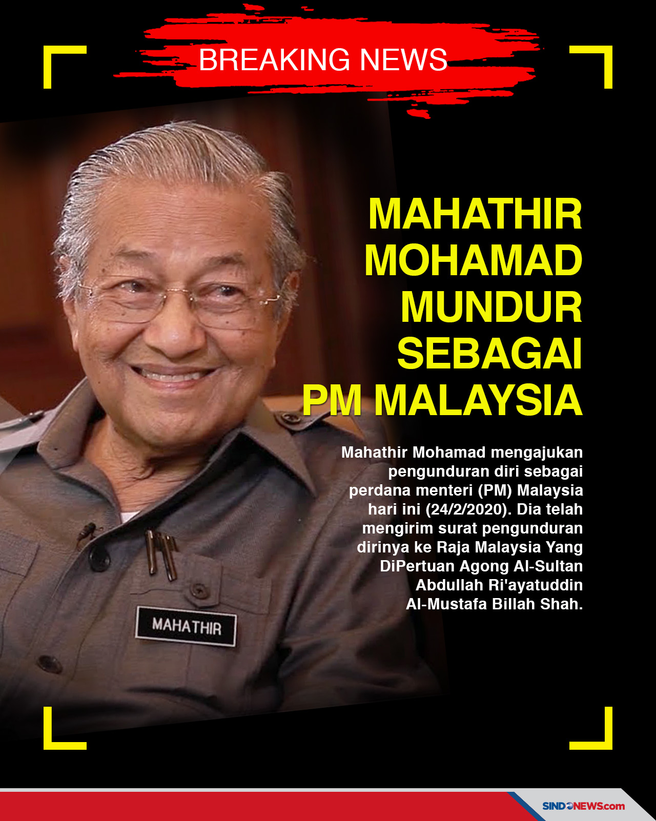 BREAKING : Mahathir...