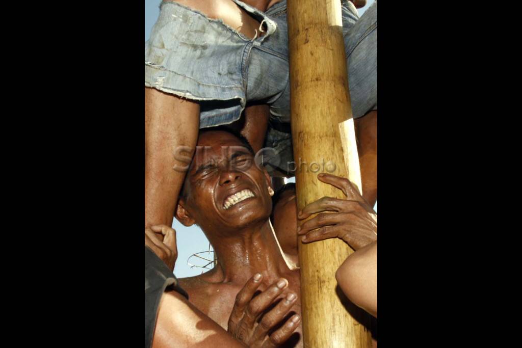 Panjat pinang massal...