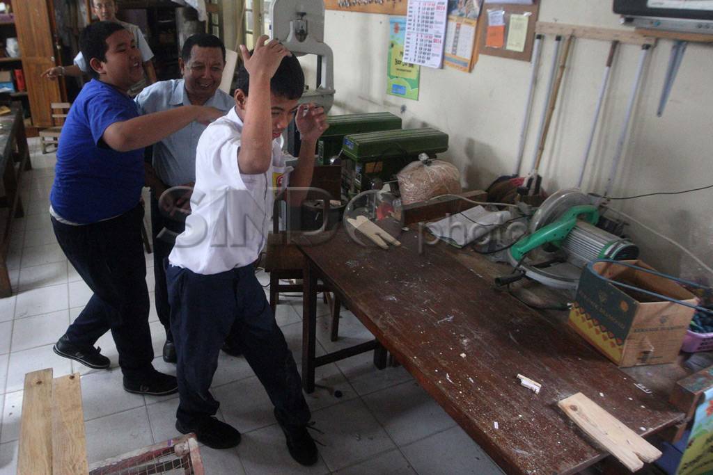 Siswa SLB gelar simulasi...