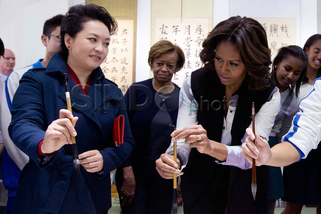 Michelle Obama belajar...