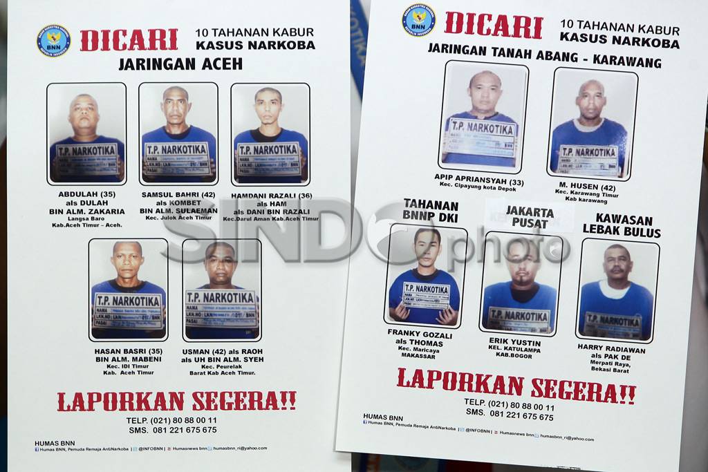 10 Tahanan BNN Kabur