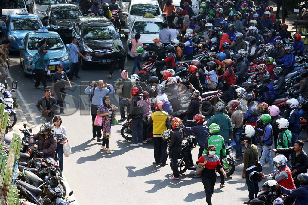 Aksi Ojek Berebut Penumpang...