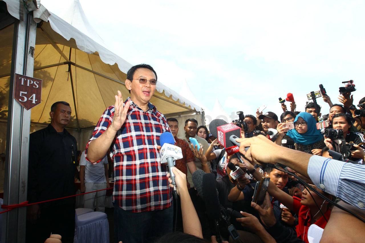 Ahok dan Keluarga Nyoblos...