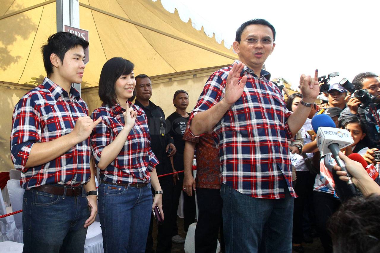 Ahok dan Keluarga Nyoblos...