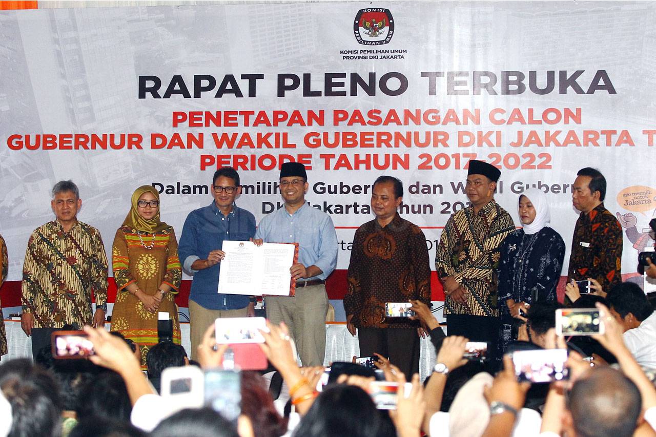 KPU DKI Tetapkan Pasangan...