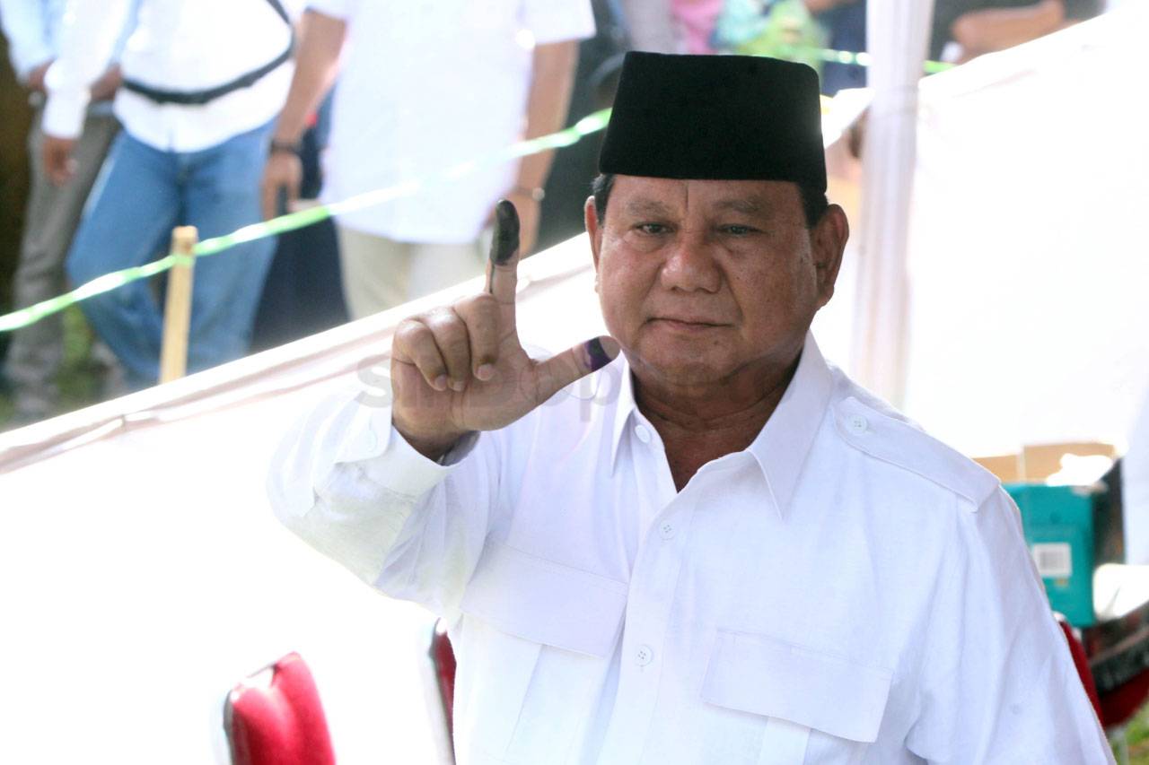 Capres Prabowo Nyoblos...